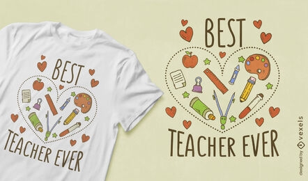 Mejor diseño de camiseta de cita de maestro