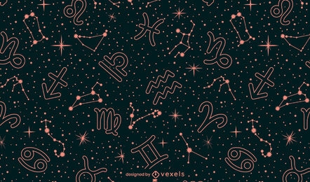 Diseño de patrones de signos del zodiaco de astrología