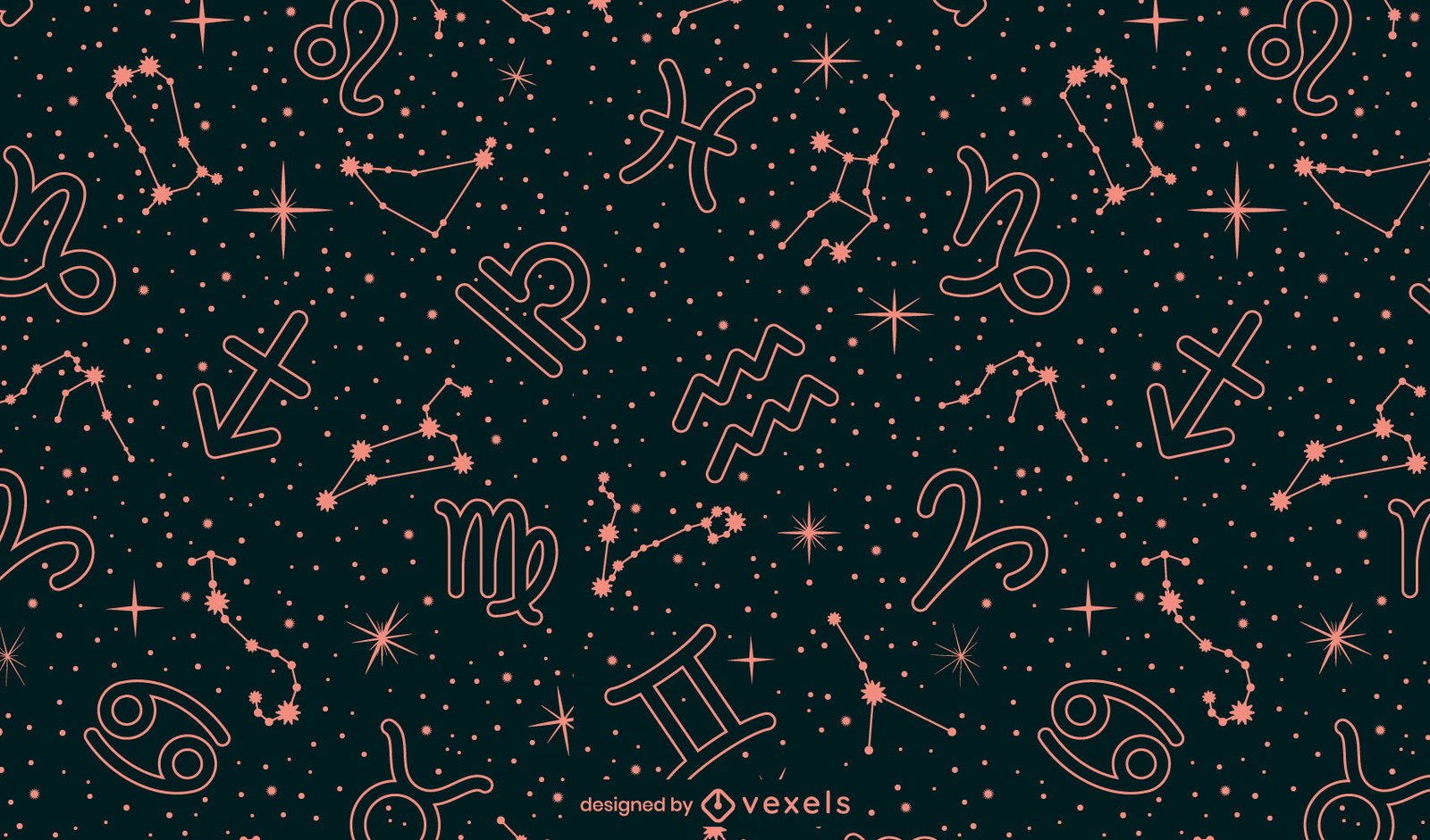 Astrology zodiac signs pattern design