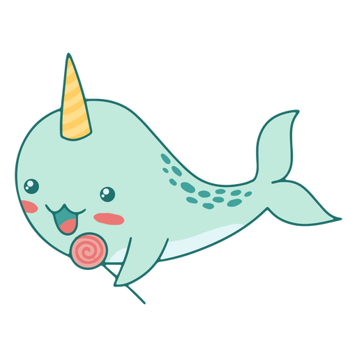 Narwhal lollipop kawaii animal PNG Design