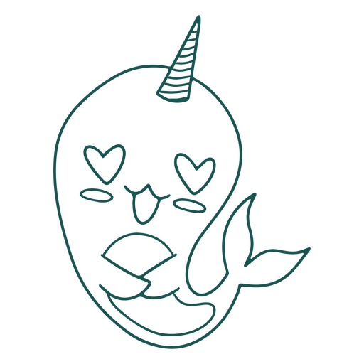 Curso de animal de amor de Narval Desenho PNG