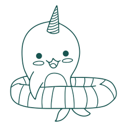 Curso de animal de piscina de narval Desenho PNG