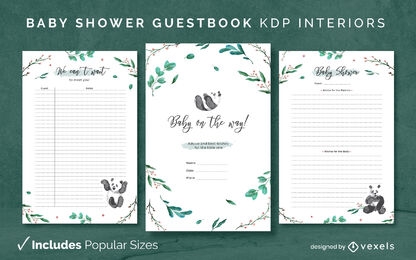 Baby shower libro de visitas panda KDP diseño de interiores