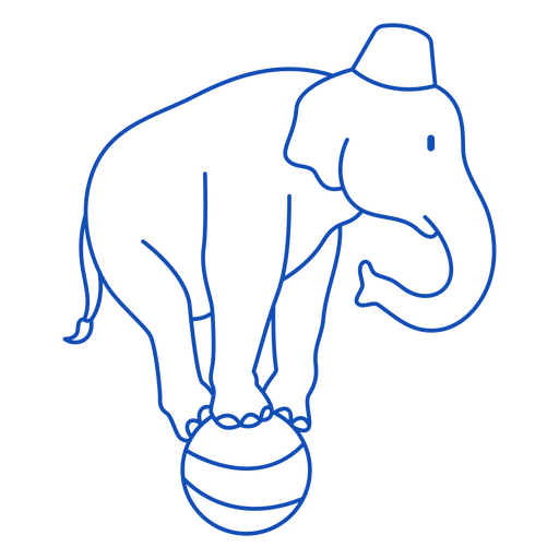 Circus elephant animal stroke PNG Design