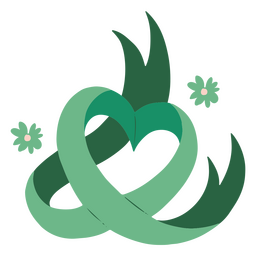 Fita de coração de flor verde Desenho PNG