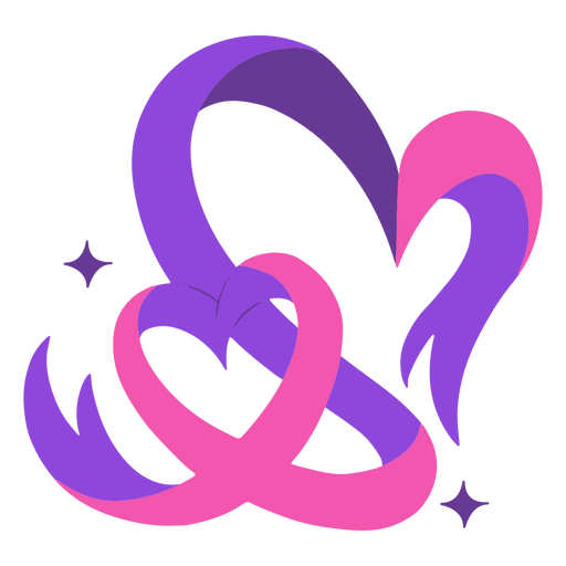 Sparkle pink hearts ribbons PNG Design
