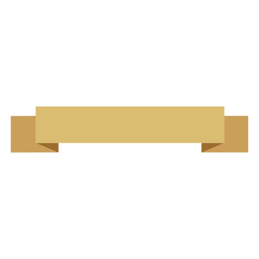 Flat golden ribbon PNG Design
