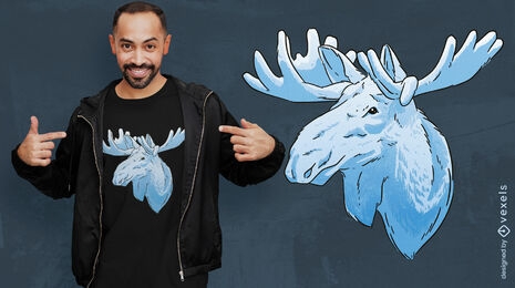 White moose wild animal t-shirt design