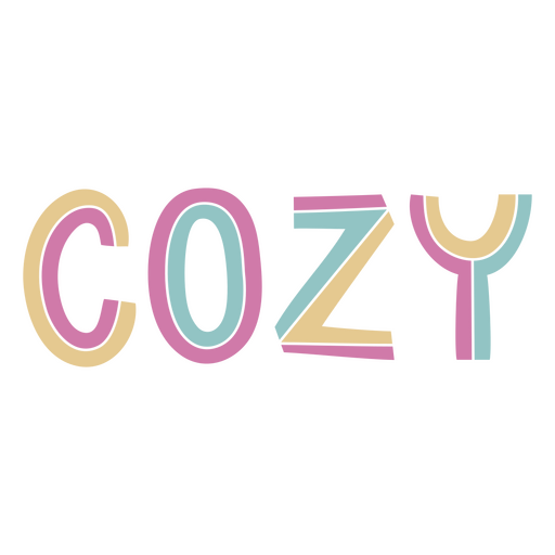 Cozy word stroke PNG Design