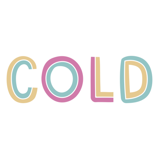Cold word stroke PNG Design