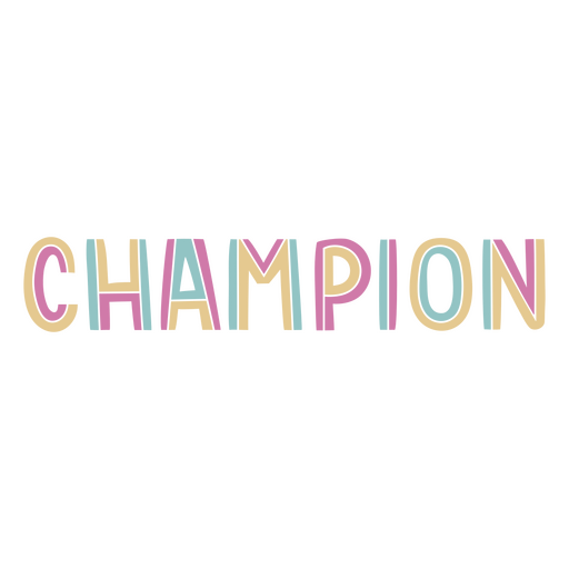 Champion word stroke PNG Design