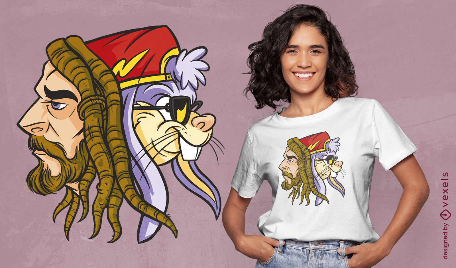 Design de camiseta de Jesus e coelhinho da páscoa