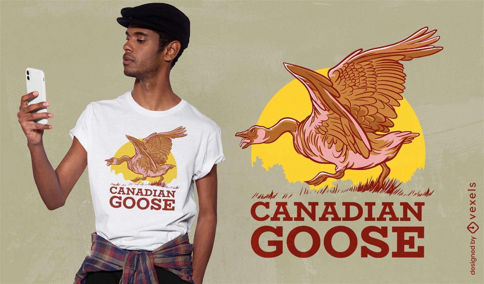 Design de camiseta animal ganso canadense