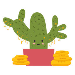 Cool cactus money cute character