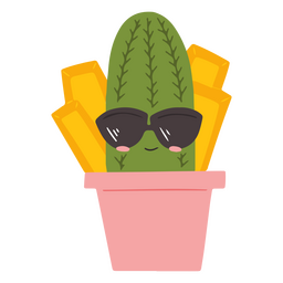 Lindo personaje de cactus de barra de oro fresco