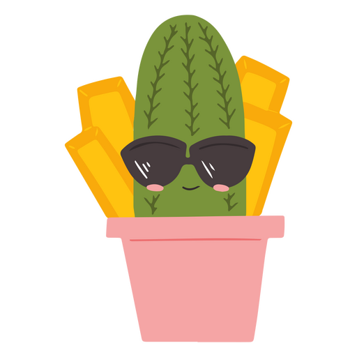 Cool gold bar cactus cute character PNG Design
