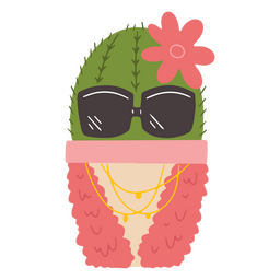 Personagem fofo de cacto de flor legal Transparent PNG