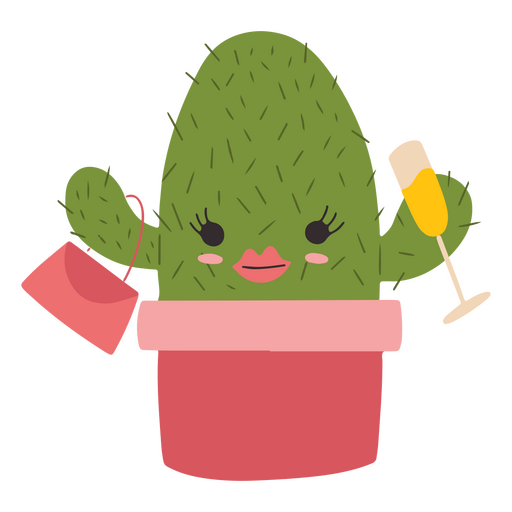 Design PNG E SVG De Cacto Kawaii Plano Para Camisetas