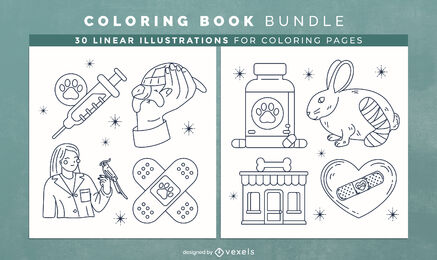 Veterinarian Coloring Book Pages Design Vector Download