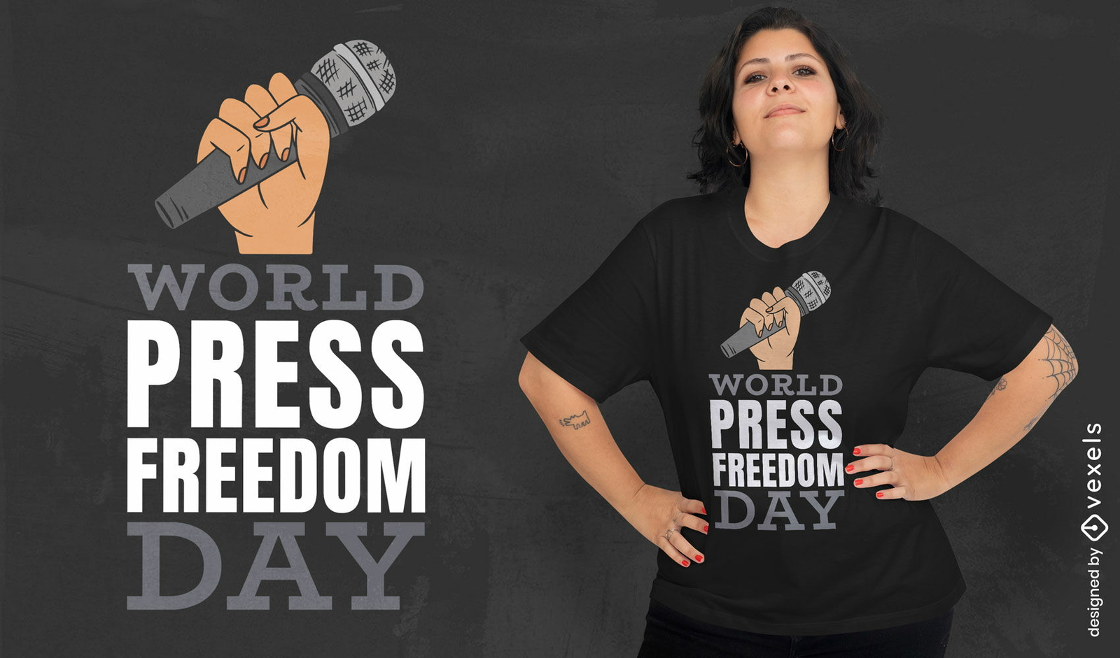 Diseño de camiseta del día mundial de la libertad de prensa.