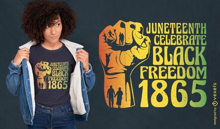 Diseño de camiseta del día de la libertad negra de Juneteenth