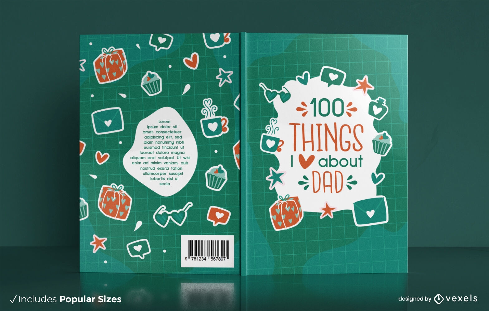 100 things I love about dad book cover design