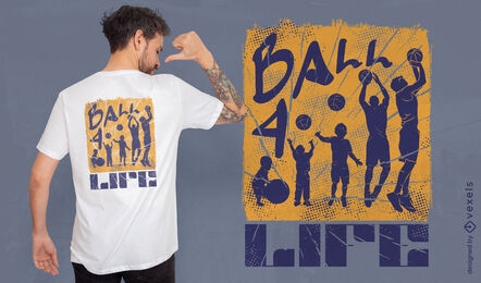 Diseño de camiseta de cita de graffiti de vida de baloncesto