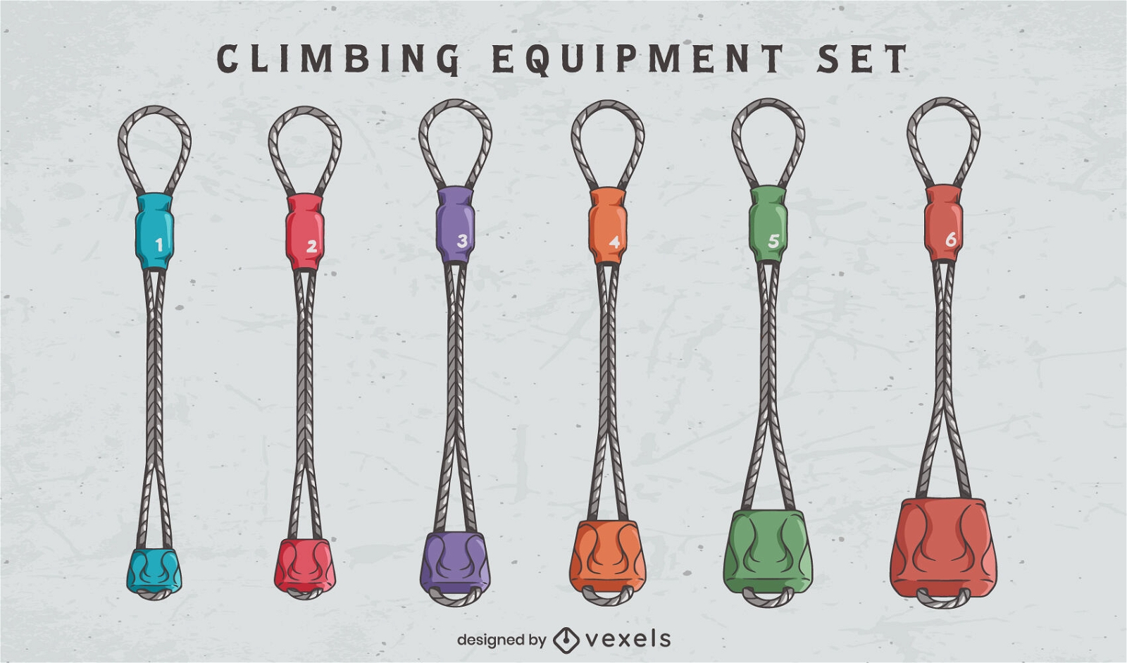 Climbing equipment ropes and walnuts hobby set