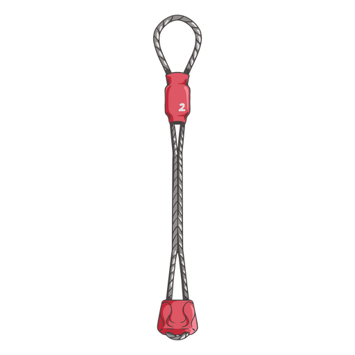 Red rope with a red handle on it PNG Design