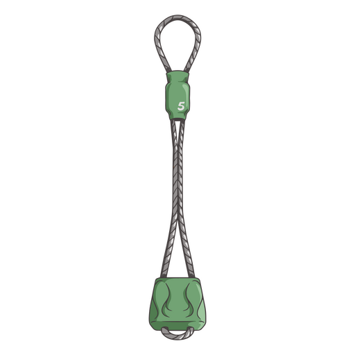 Green lanyard with a black handle PNG Design