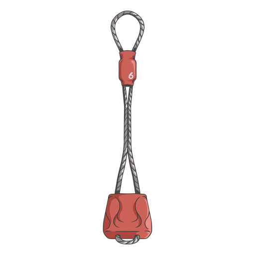 Cuerda roja con un gancho atado. Diseño PNG