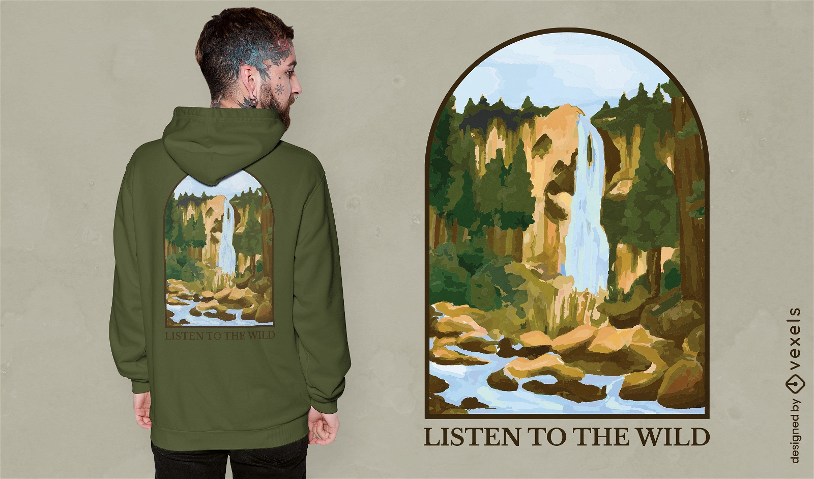 Hören Sie sich das wilde Natur-T-Shirt-Design an