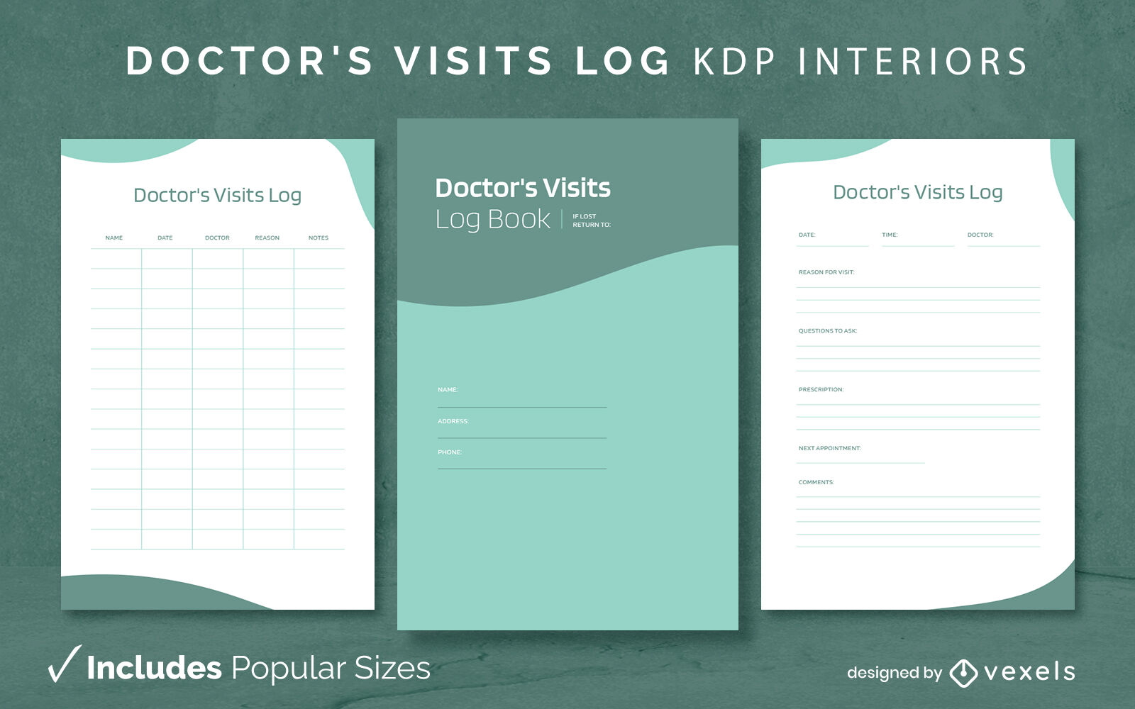 Modelo de design de registro de acompanhamento de visitas médicas KDP