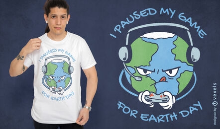Design de camiseta de videogames da Terra