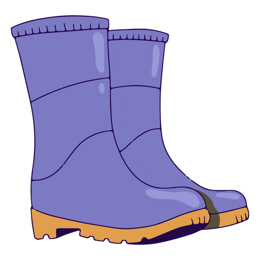 Botas de chuva cor traço roxo Desenho PNG