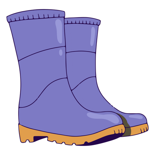 Rain boots color stroke purple PNG Design