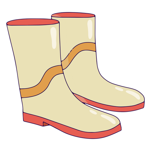 Botas de chuva com traçado de cor bege Desenho PNG