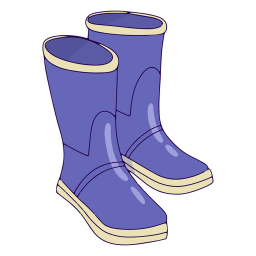 Rain boots color stroke violet PNG Design