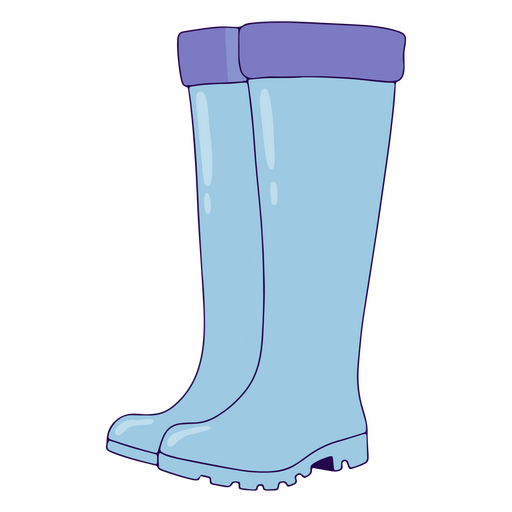 Rain boots color stroke sky blue PNG Design