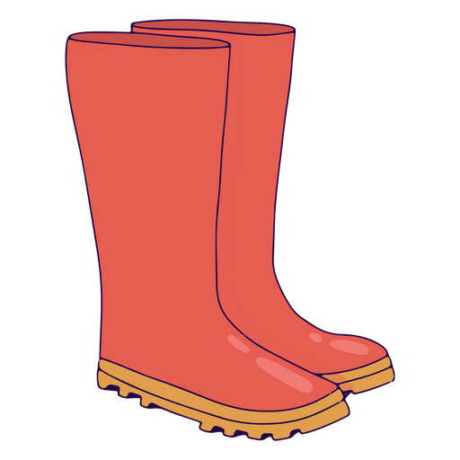 Botas de chuva cor traço vermelho Desenho PNG