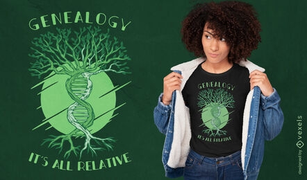 DNA strand tree genealogy t-shirt design