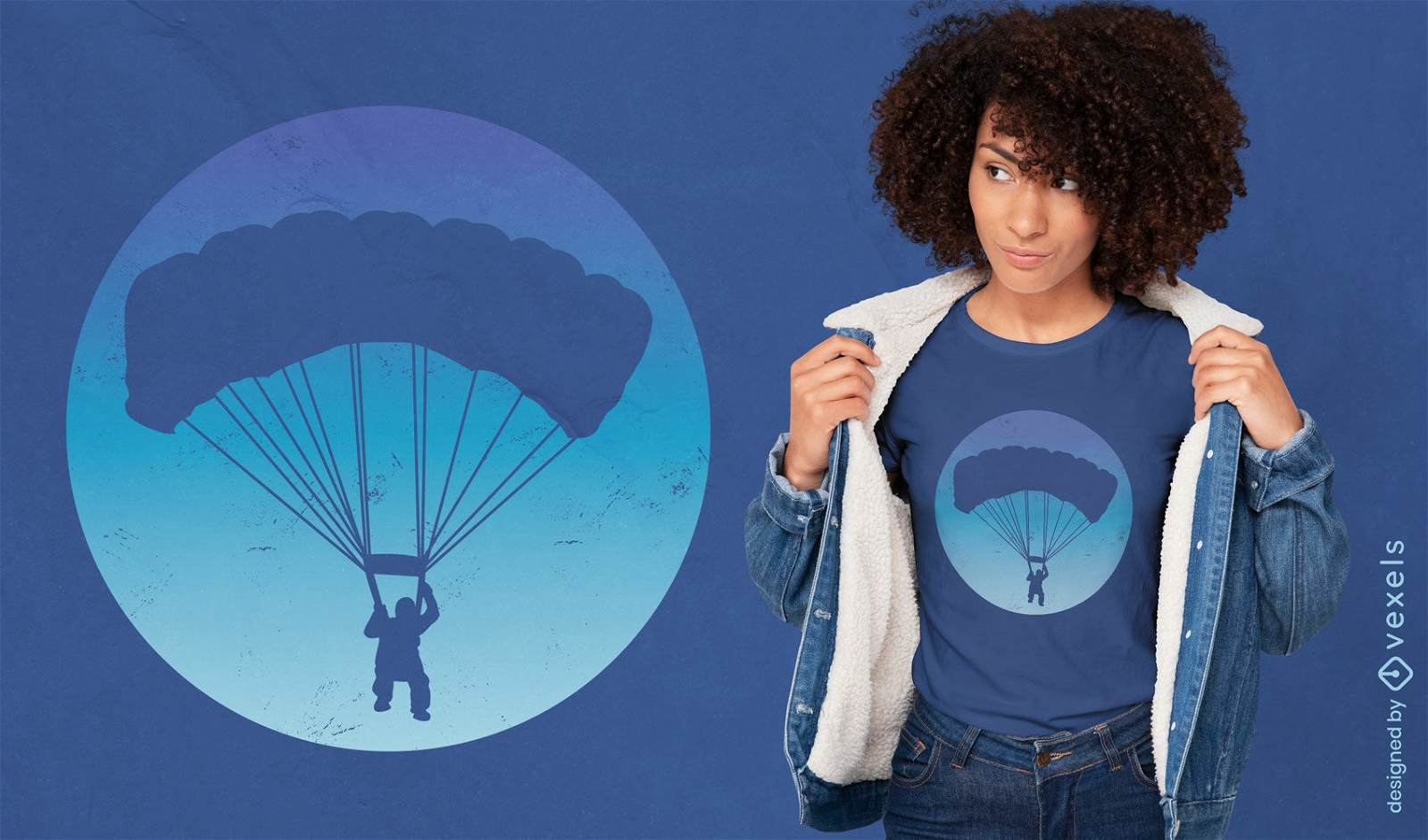 Fallschirmspringen-Hobby-Silhouette-T-Shirt-Design