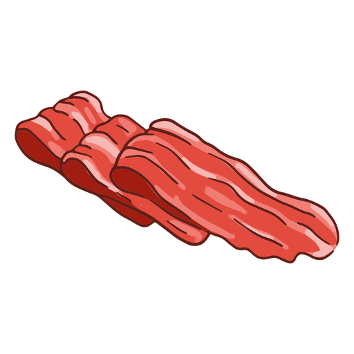 Curso de cor de comida de bacon de carne