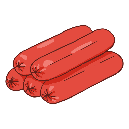 Farbstrich für Fleisch-Hot-Dog-Lebensmittel PNG-Design