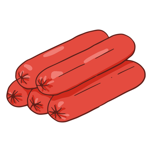 Meat hot dog food color stroke PNG Design