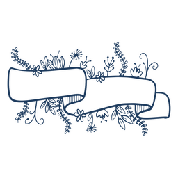 Flower lace ribbon stroke PNG Design