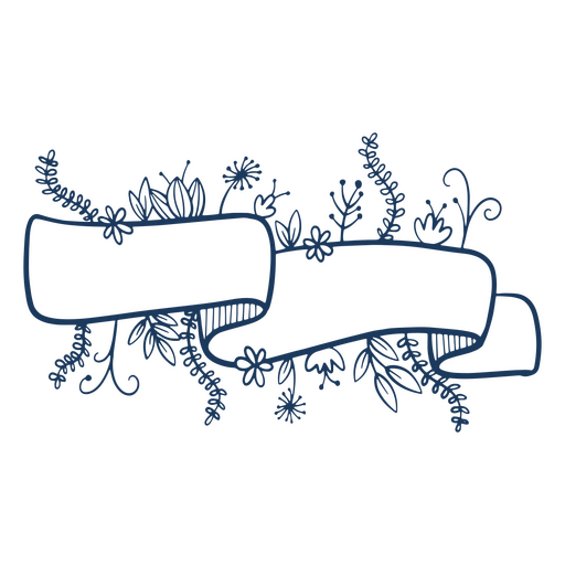 Flower lace ribbon stroke PNG Design