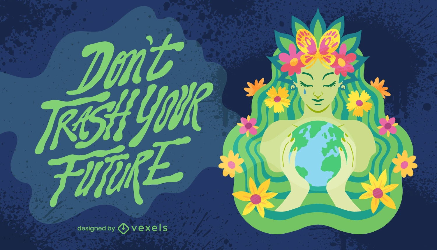 Mother Earth quote illustration design