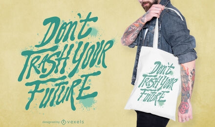 Climate action quote tote bag design