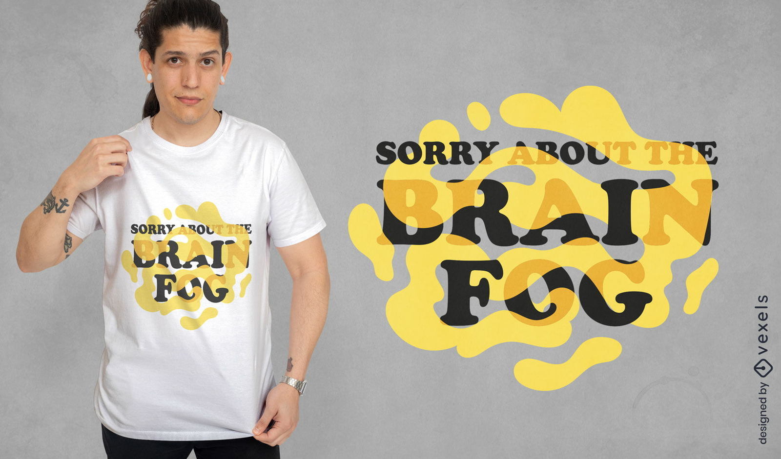 Design de camiseta engraçada de citação de névoa cerebral